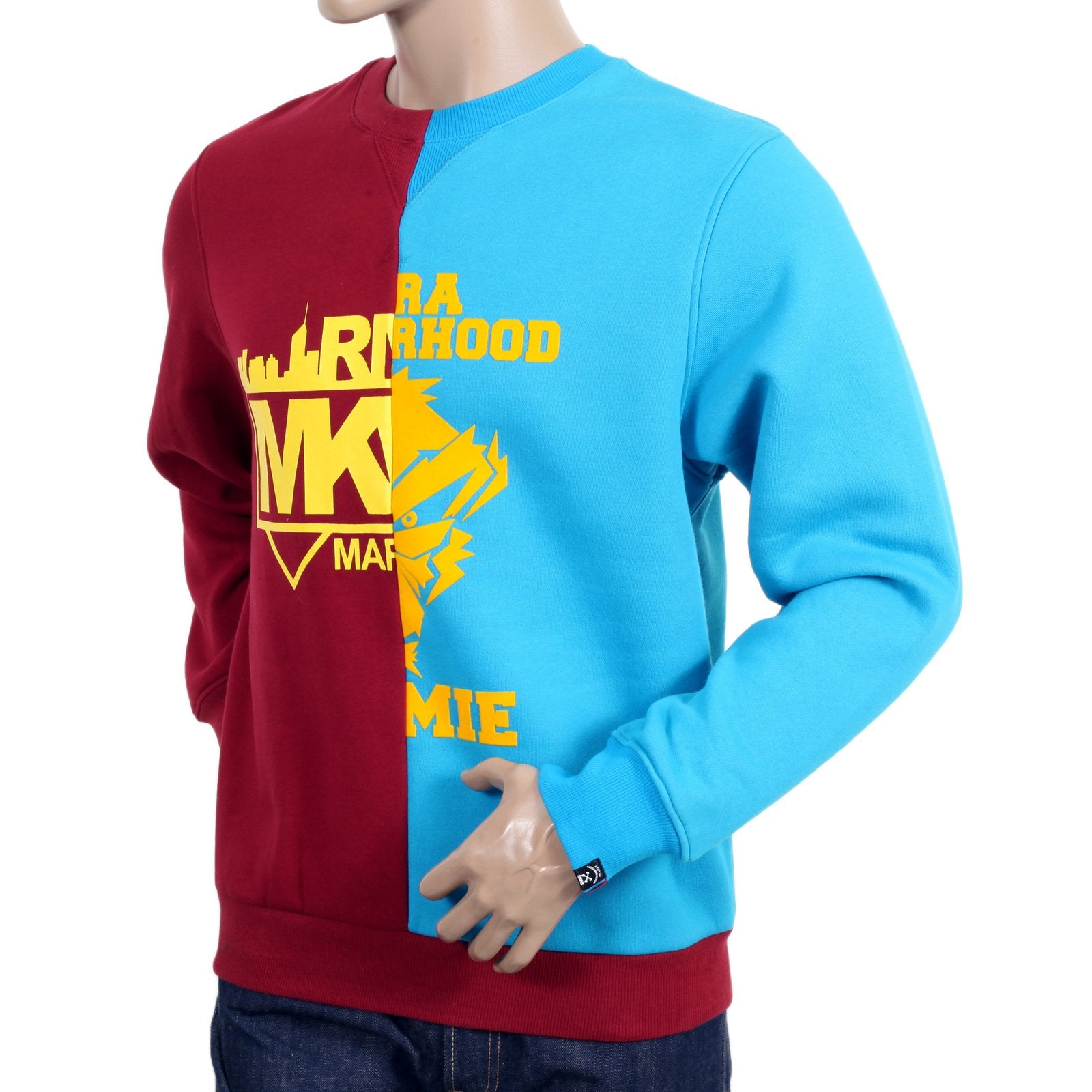 RMC MARTIN KSOHOH RQS14094 COTTON RED AND BLUE COTTON CREW NECK SWEATSHIRT REDM4423