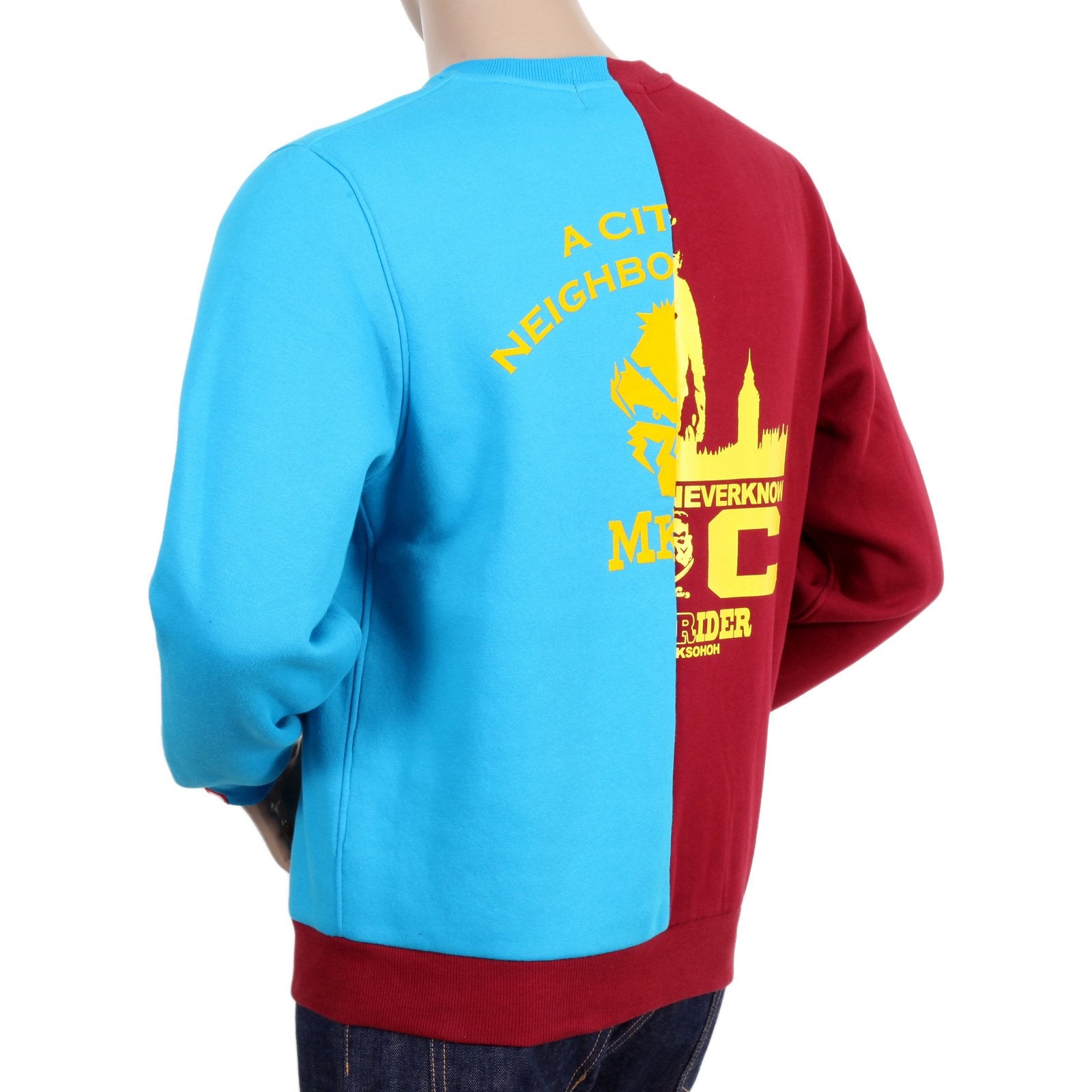 RMC MARTIN KSOHOH RQS14094 COTTON RED AND BLUE COTTON CREW NECK SWEATSHIRT REDM4423