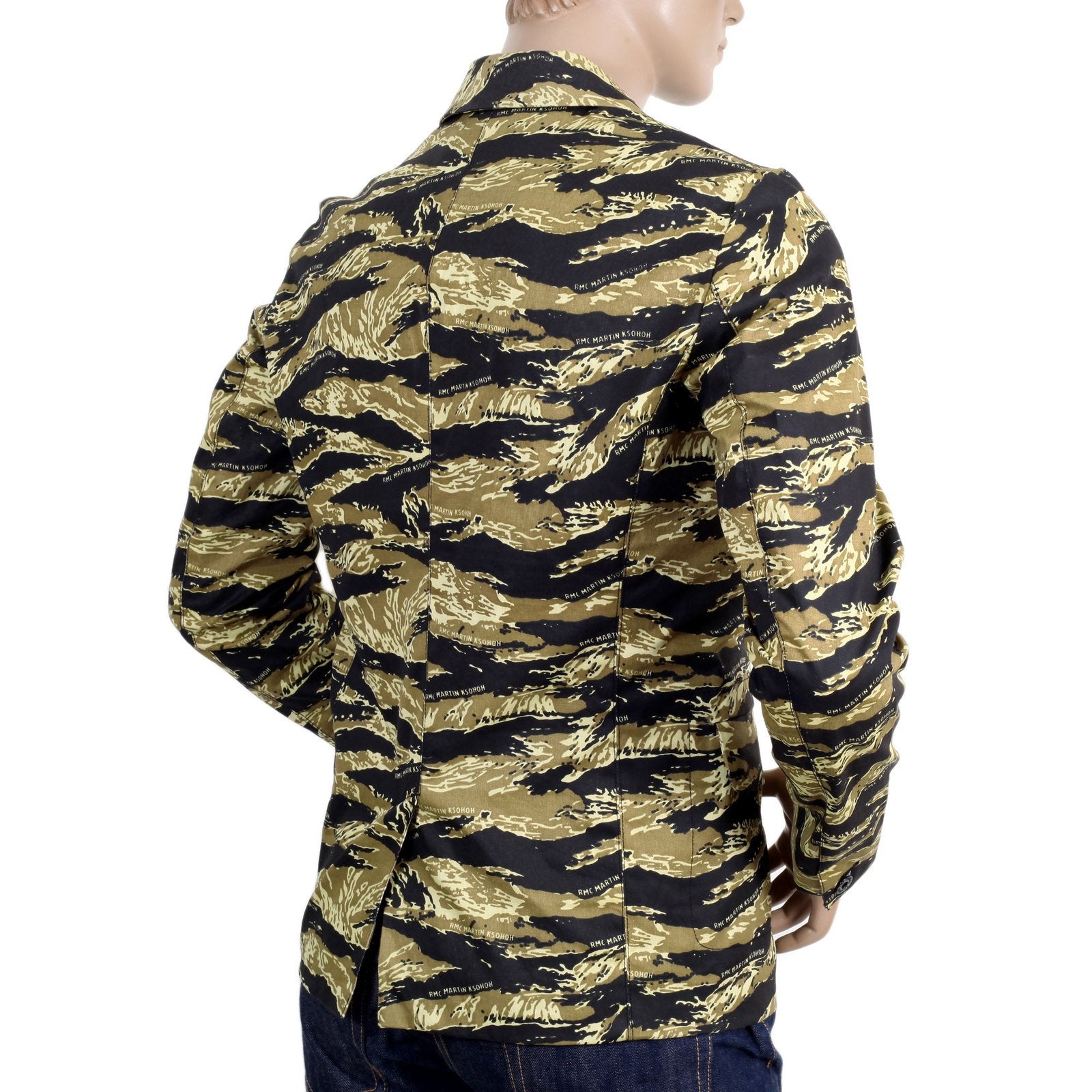 RMC JEANS COTTON VINTAGE TIGER TEA CAMO PRINTED JACKET BLAZER RMC1949