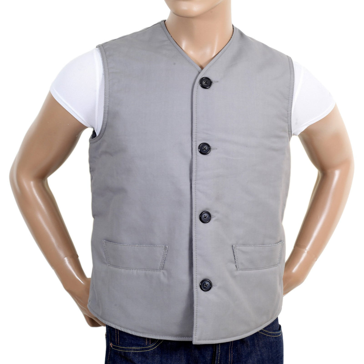 RMC X MKWS MENS VINTAGE CUT REGULAR FIT COTTON WAISTCOAT IN LIGHT BLUE RMC1951