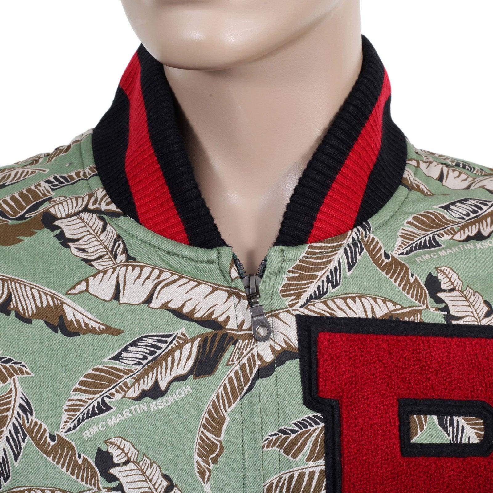 RMC JEANS RQJ13163 REGULAR FIT GREEN LEAF CAMO VINTAGE BASEBALL JACKET REDM4421