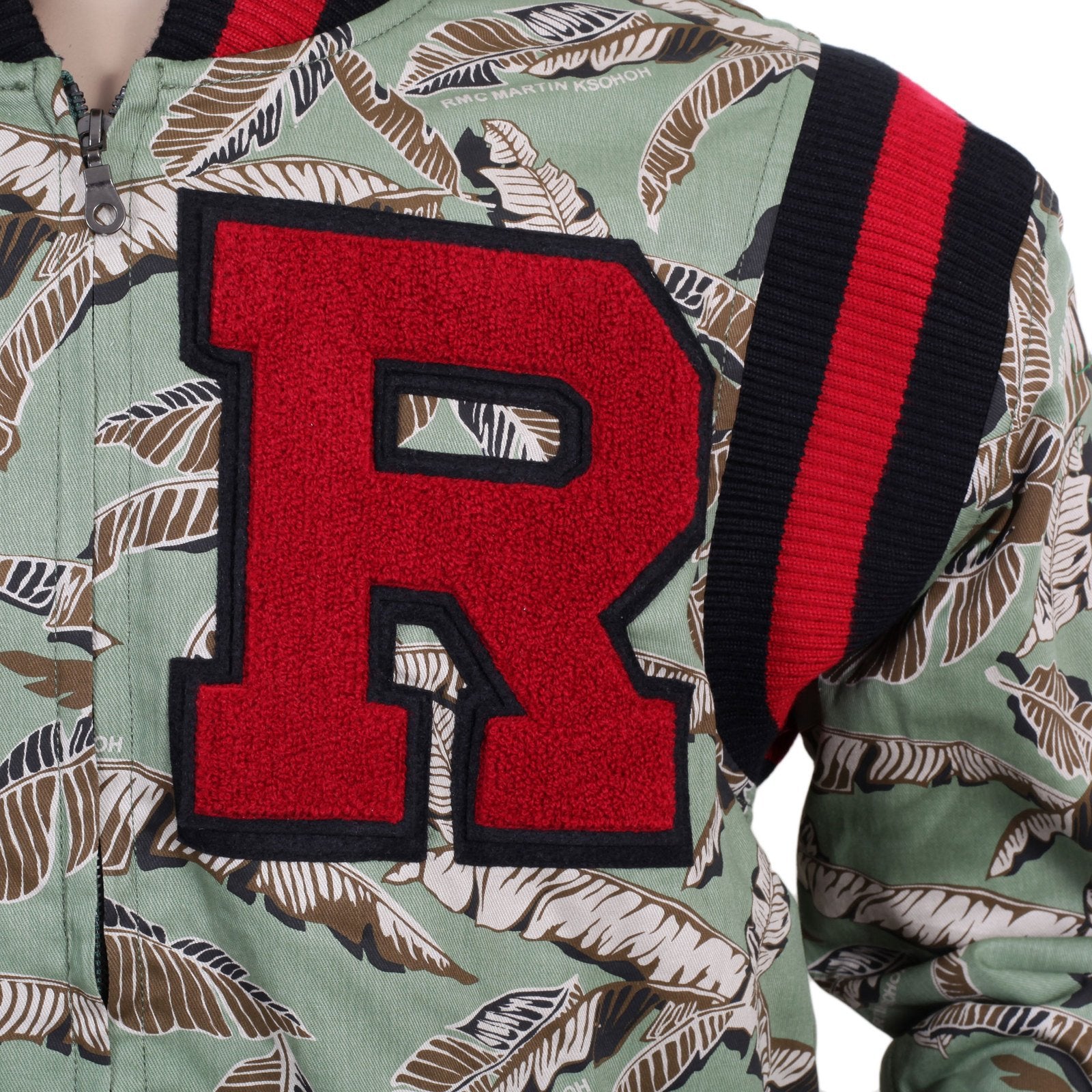 RMC JEANS RQJ13163 REGULAR FIT GREEN LEAF CAMO VINTAGE BASEBALL JACKET REDM4421
