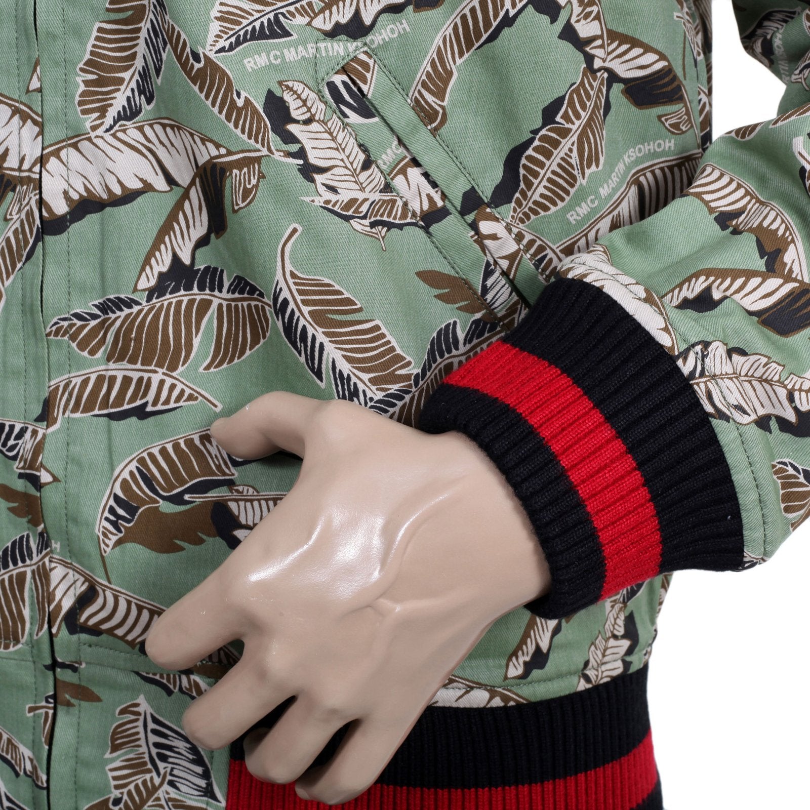 RMC JEANS RQJ13163 REGULAR FIT GREEN LEAF CAMO VINTAGE BASEBALL JACKET REDM4421