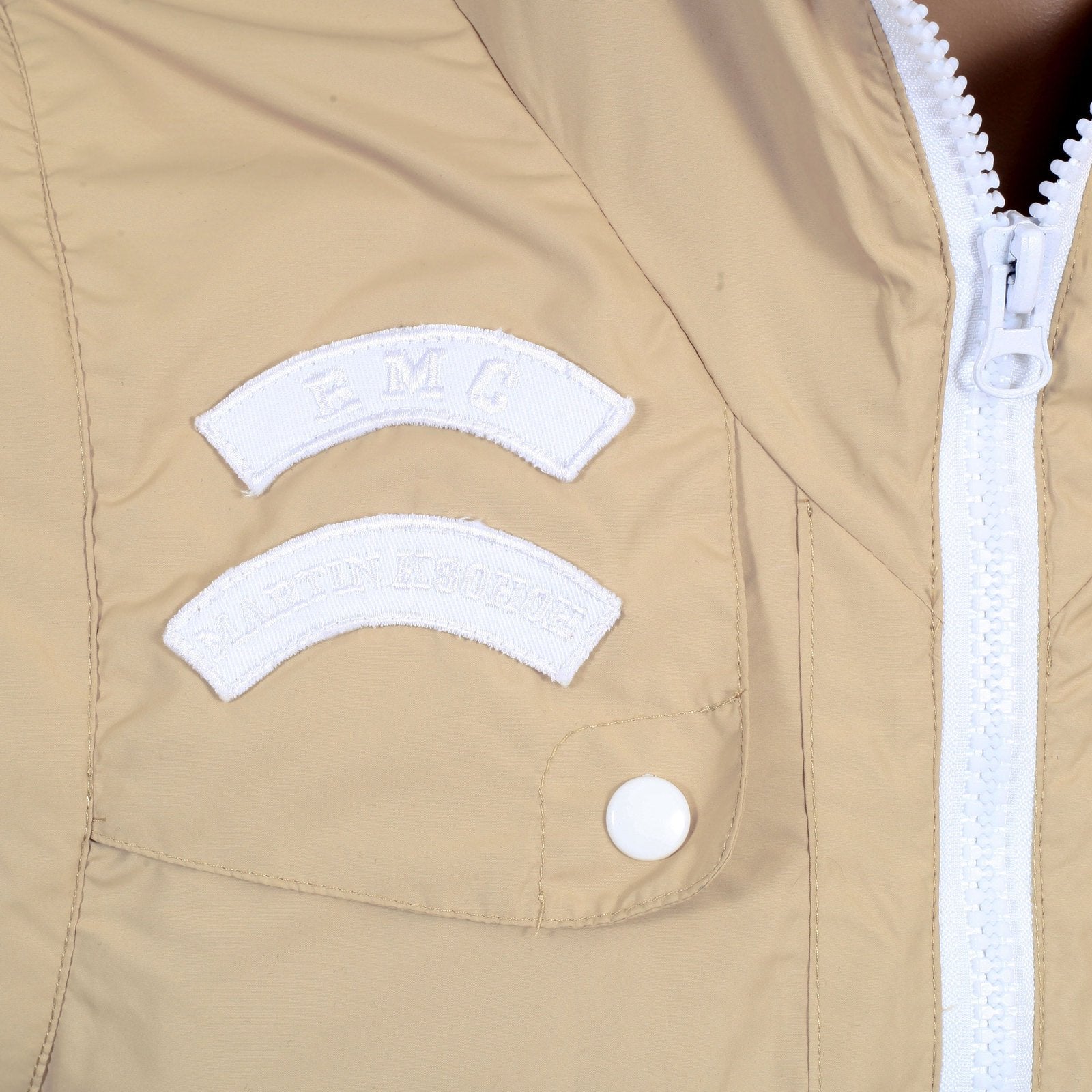 RMC MARTIN KSOHOH MENS TWO WAY RQJ14046 BEIGE FUNCTIONAL NYLON JACKET WITH REMOVABLE SLEEVES REDM4419