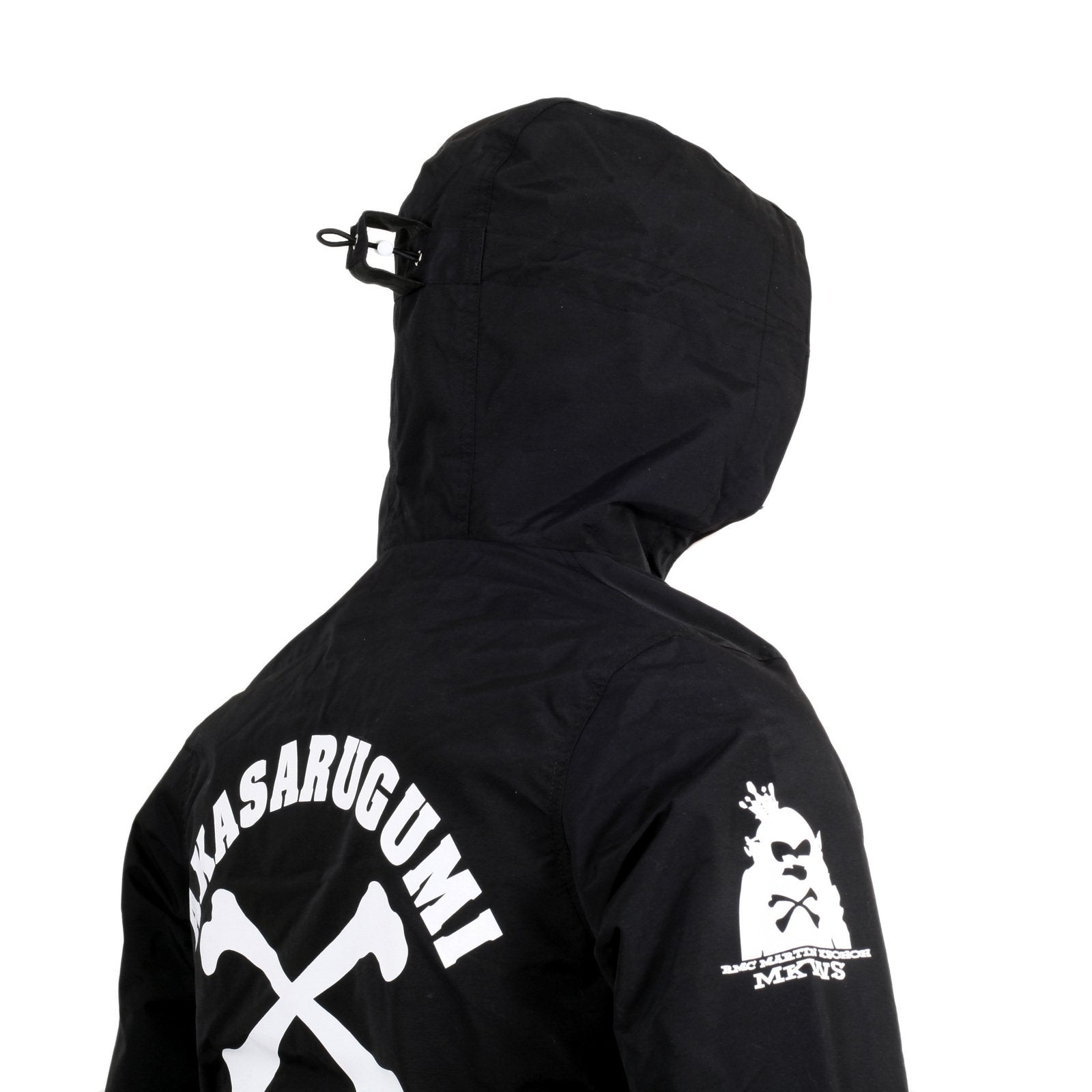 RMC JEANS FUNCTIONAL MONSTER RIDER ZIPPED RQJ14021 MENS REGULAR FIT NYLON HOODED JACKET IN BLACK REDM4420