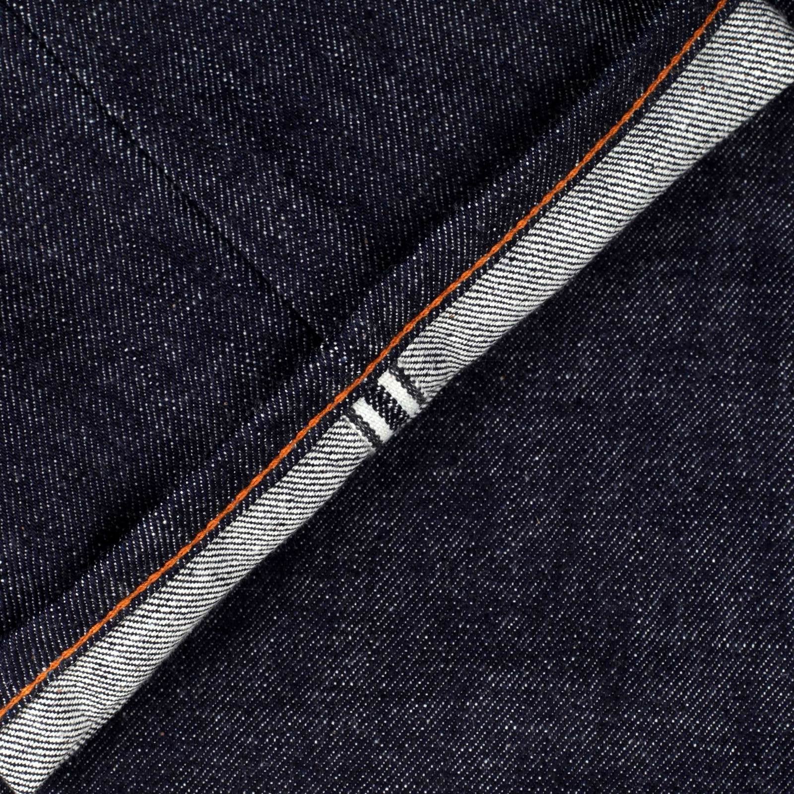 RMC GOLD EMBROIDERED 4A FM UNION VERSION 2 INDIGO RAW MODEL 1001 SLIM SELVEDGE MENS DENIM JEANS RMC1923