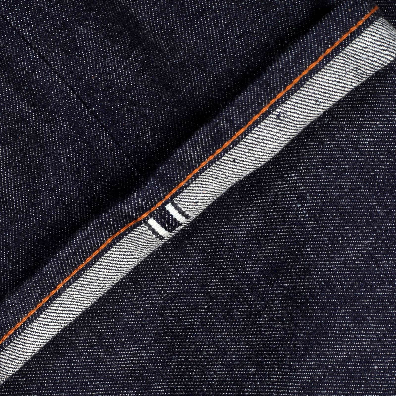 RMC FM UNION INDIGO SLIM 1001 MODEL RAW DENIM JEANS WITH 4A EMBROIDERED ON BACK POCKETS RMC1924