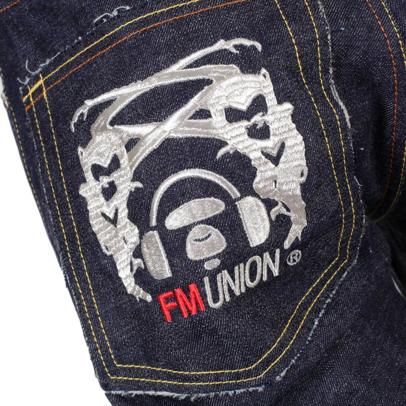RMC JEANS MENS JAPANESE 1001 MODEL SELVEDGE DENIM JEANS WITH SILVER 4A BAND EMBROIDERED RMC1930