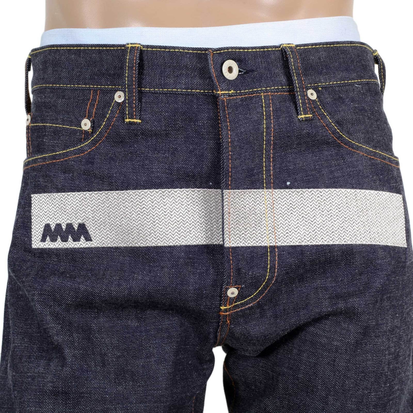 RMC JEANS MENS JAPANESE 1001 MODEL SELVEDGE DENIM JEANS WITH SILVER 4A BAND EMBROIDERED RMC1930