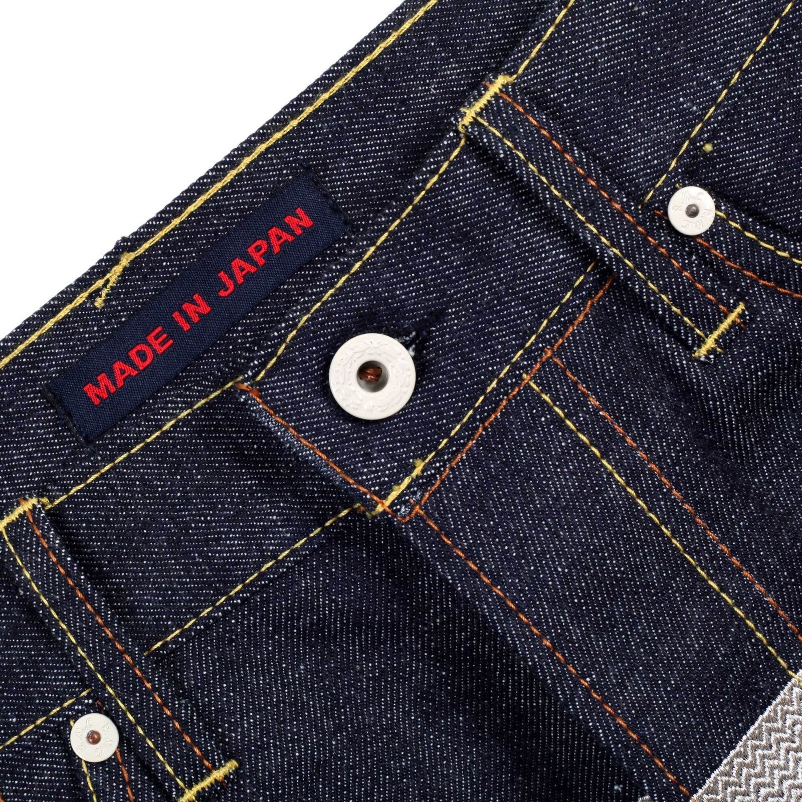 RMC JEANS MENS JAPANESE 1001 MODEL SELVEDGE DENIM JEANS WITH SILVER 4A BAND EMBROIDERED RMC1930