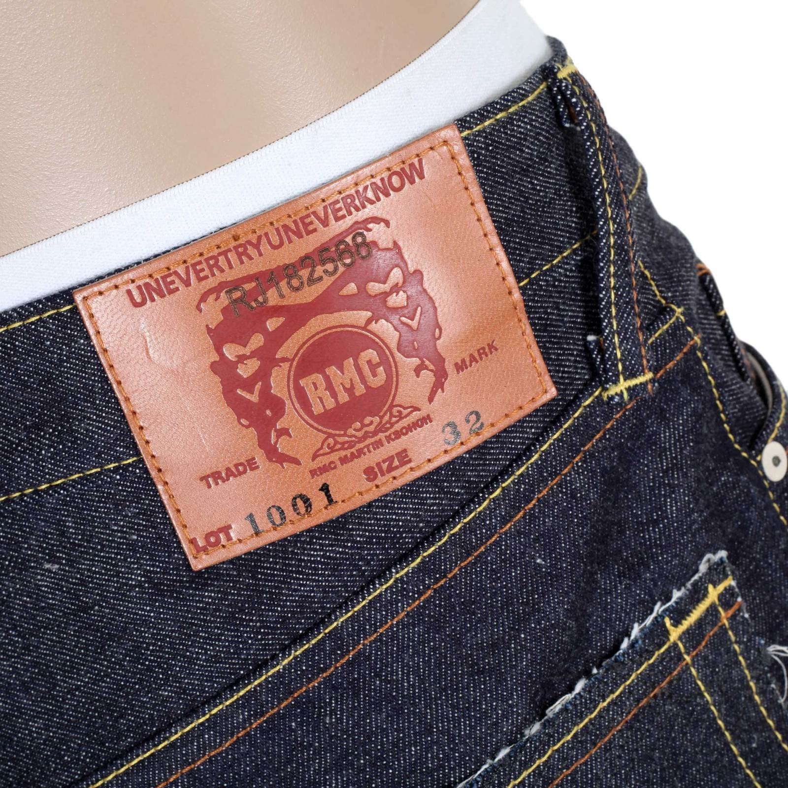 RMC MARTIN KSOHOH 4A BAND RAW SELVEDGE INDIGO 1001 SLIM MODEL JAPANESE DENIM JEANS RMC1932