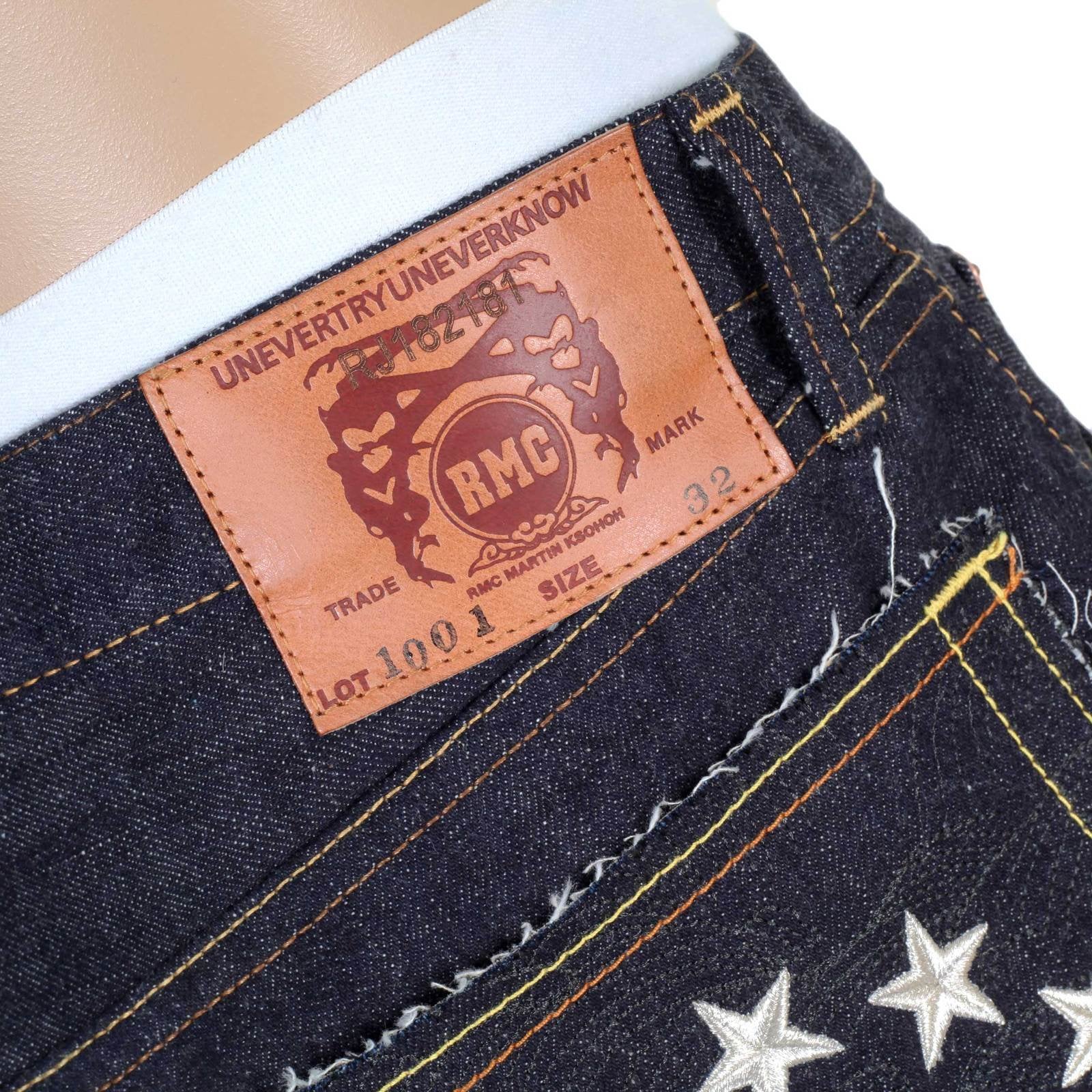 RMC MARTIN KSOHOH 4A FM UNION INDIGO 1001 SLIM CUT MENS RAW SELVEDGE DENIM JEANS RMC1934