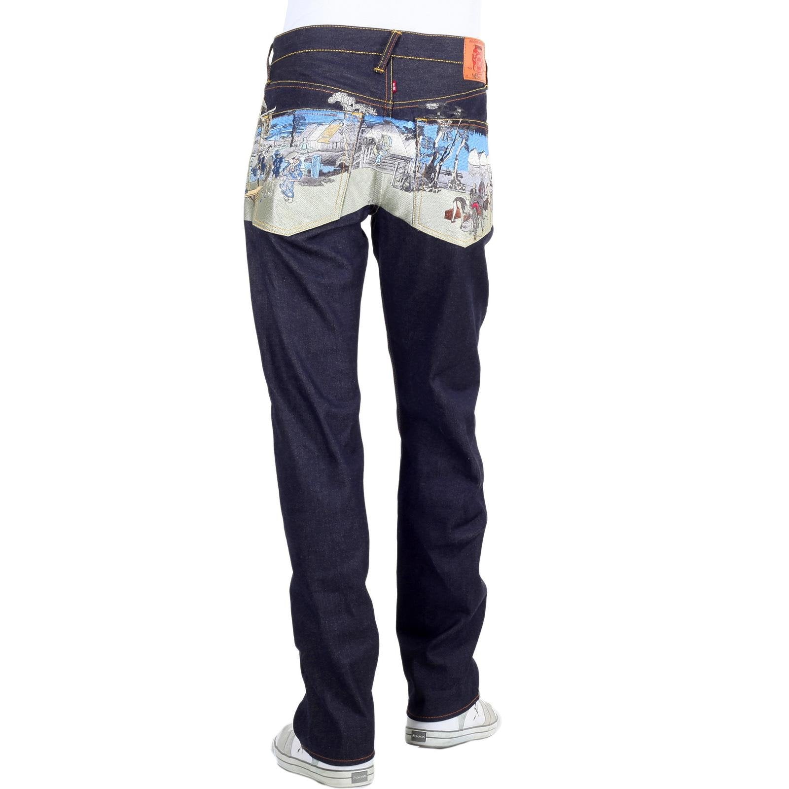 RMC JEANS DARK INDIGO LIMITED PRODUCTION TOYO STORY STAGE EMBROIDERED RAW VINTAGE SELVEDGE JEANS REDM9071