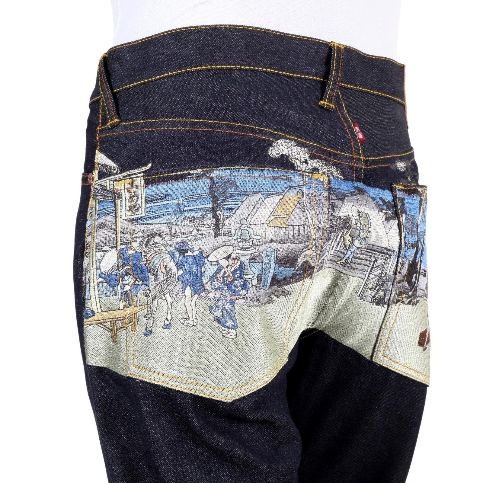 RMC JEANS DARK INDIGO LIMITED PRODUCTION TOYO STORY STAGE EMBROIDERED RAW VINTAGE SELVEDGE JEANS REDM9071