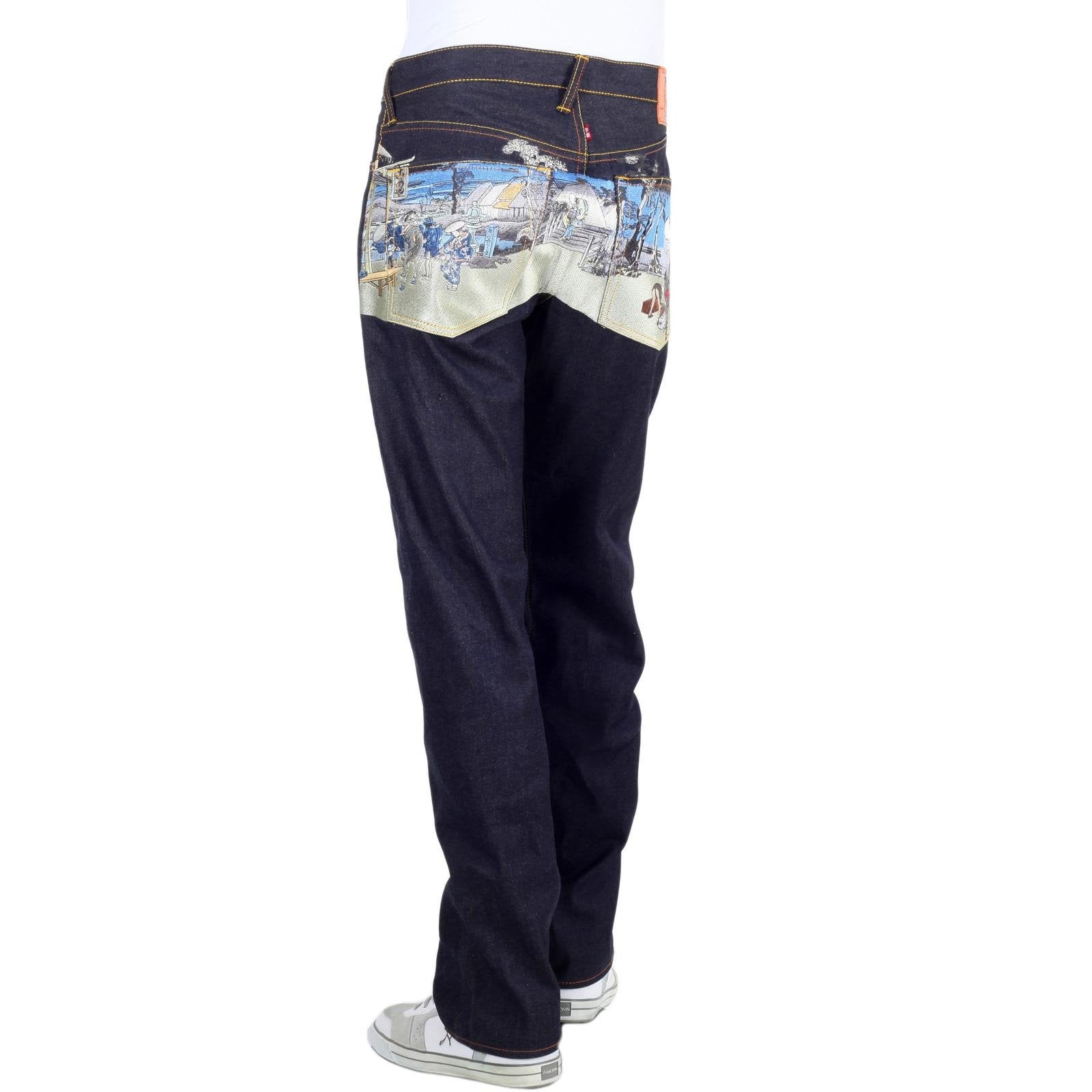 RMC JEANS DARK INDIGO LIMITED PRODUCTION TOYO STORY STAGE EMBROIDERED RAW VINTAGE SELVEDGE JEANS REDM9071