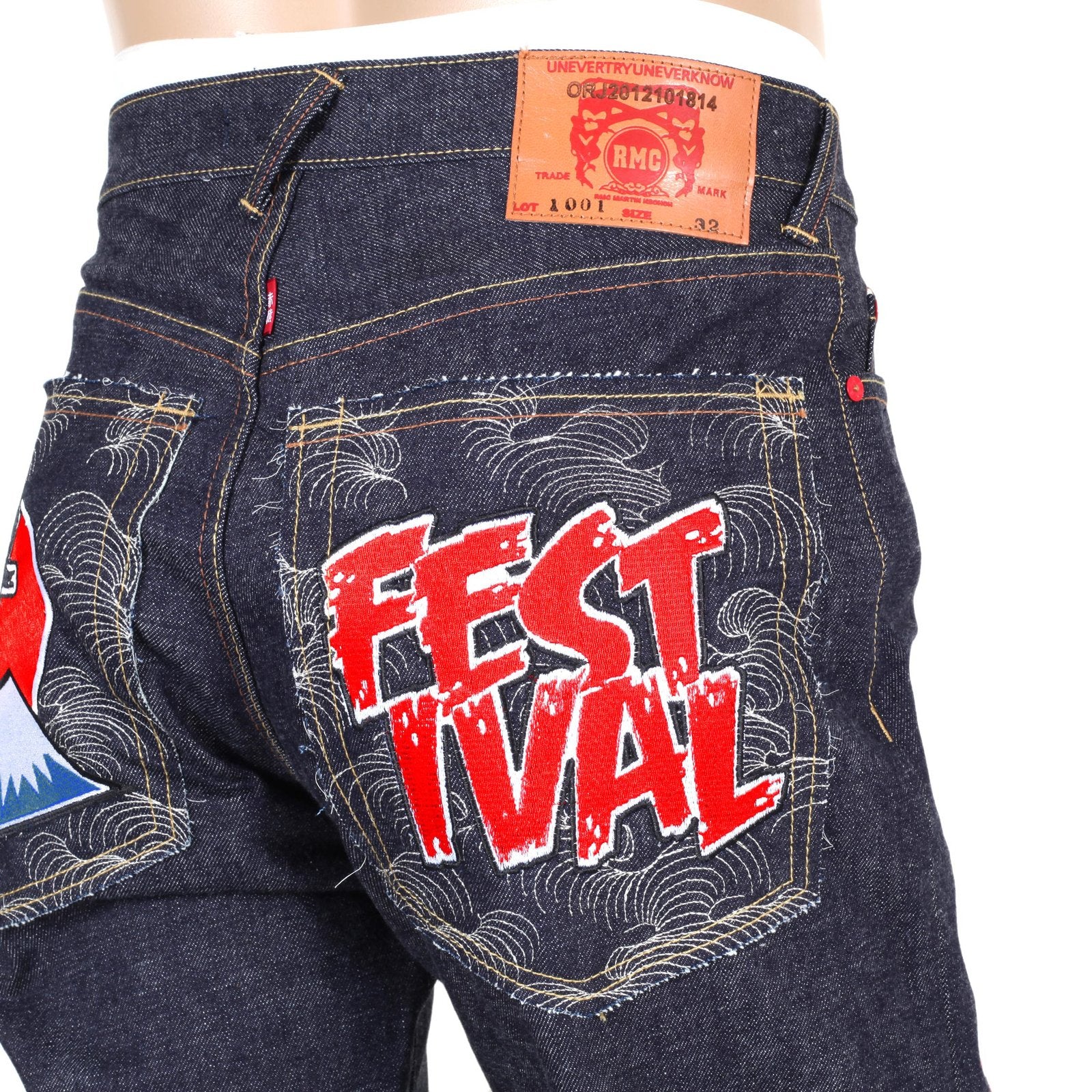 RMC MARTIN KSOHOH 1001 SLIM CUT RQP14038 MENS RAW INDIGO SELVEDGE DENIM JEANS RMC4144