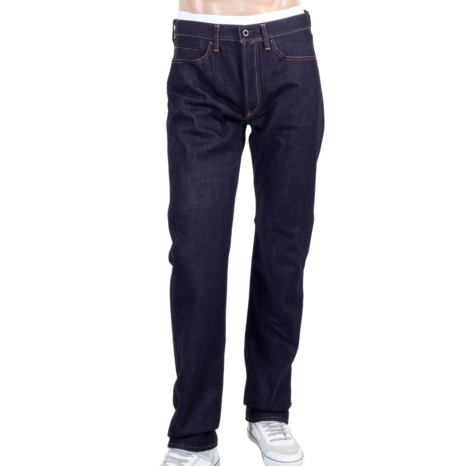 RMC INDIGO SLIM FIT MODEL 1011 JAPANESE ORJ MACHINE RAW SELVEDGE DENIM JEANS REDM4461