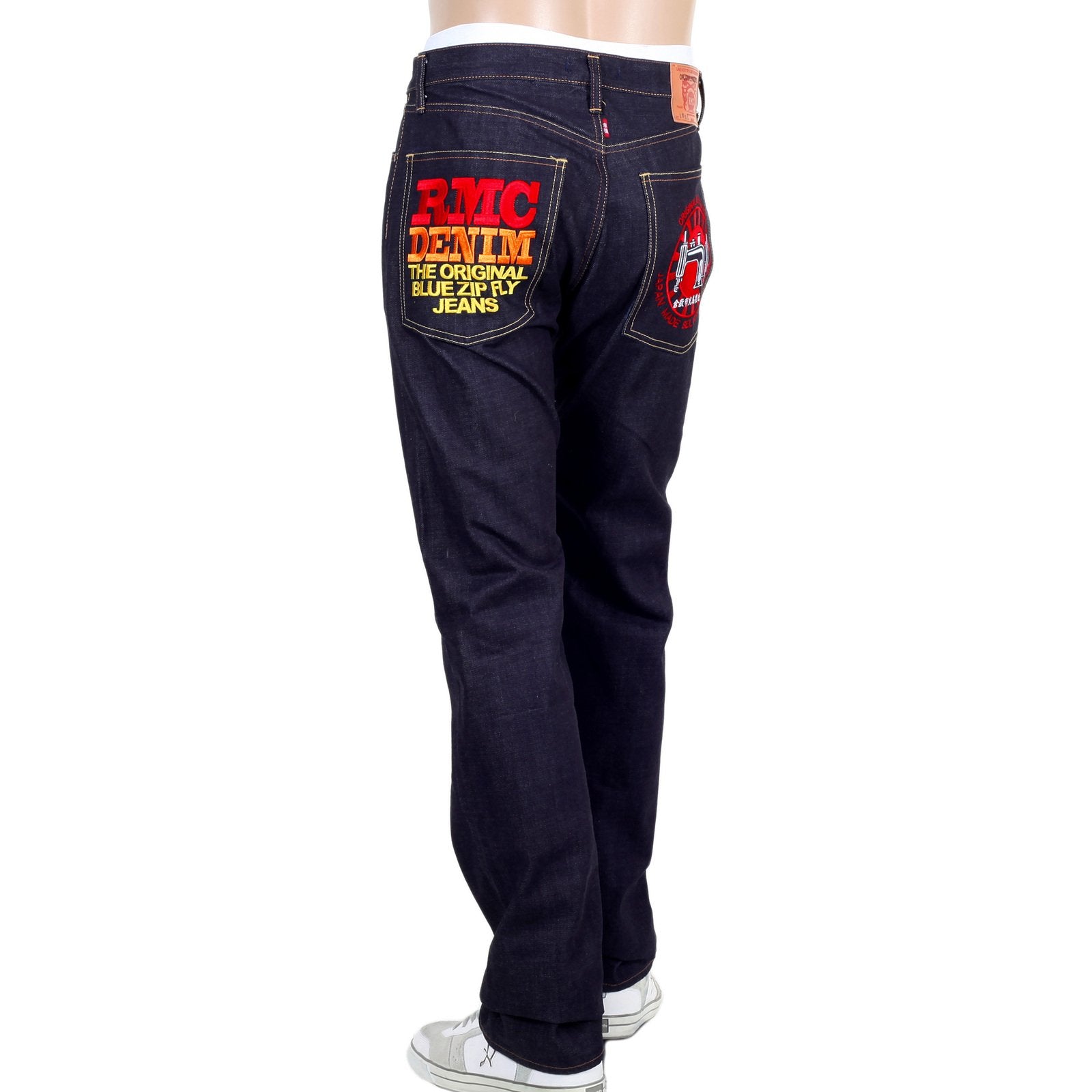 RMC INDIGO SLIM FIT MODEL 1011 JAPANESE ORJ MACHINE RAW SELVEDGE DENIM JEANS REDM4461