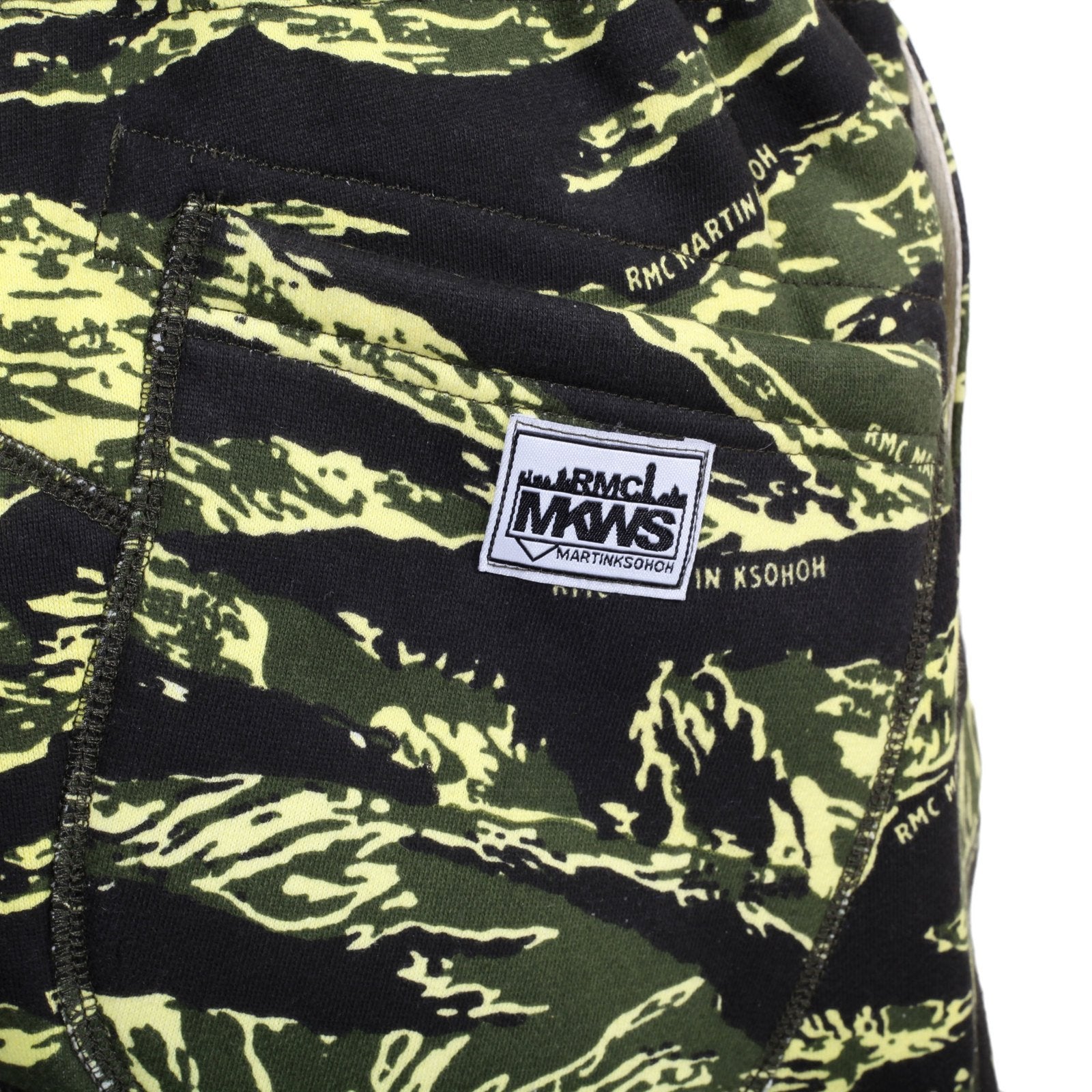 RMC GREEN TIGER RQR14033 MENS CAMO PATTERN COTTON JERSEY SHORTS BY MARTIN KSOHOH REDM4413