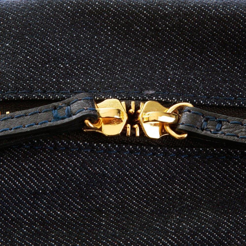RMC JEANS UNISEX FULLY LINED DENIM DESPATCH BAG WITH LEATHER BASE REDM5527