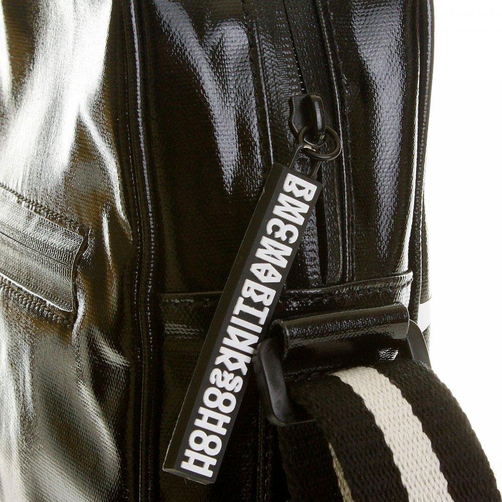 RMC JEANS UNISEX BLACK PVC COATED CANVAS DESPATCH BAG WITH WATERPROOF ZIP FOR MEN REDM5568