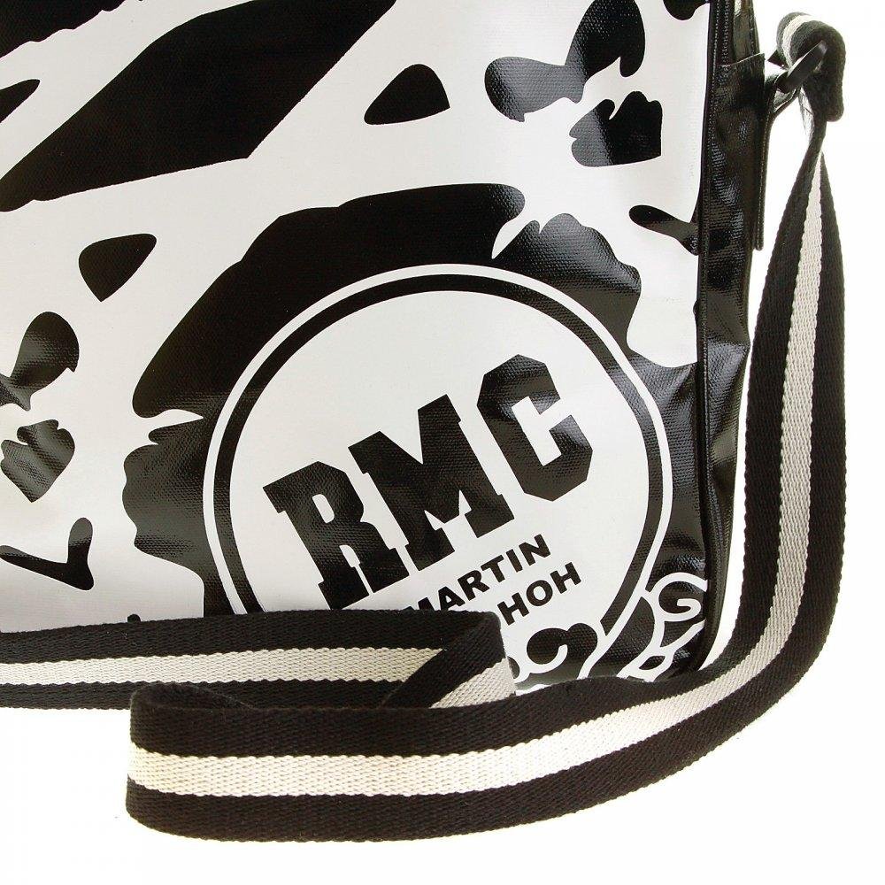 RMC JEANS UNISEX BLACK PVC COATED CANVAS DESPATCH BAG WITH WATERPROOF ZIP FOR MEN REDM5568