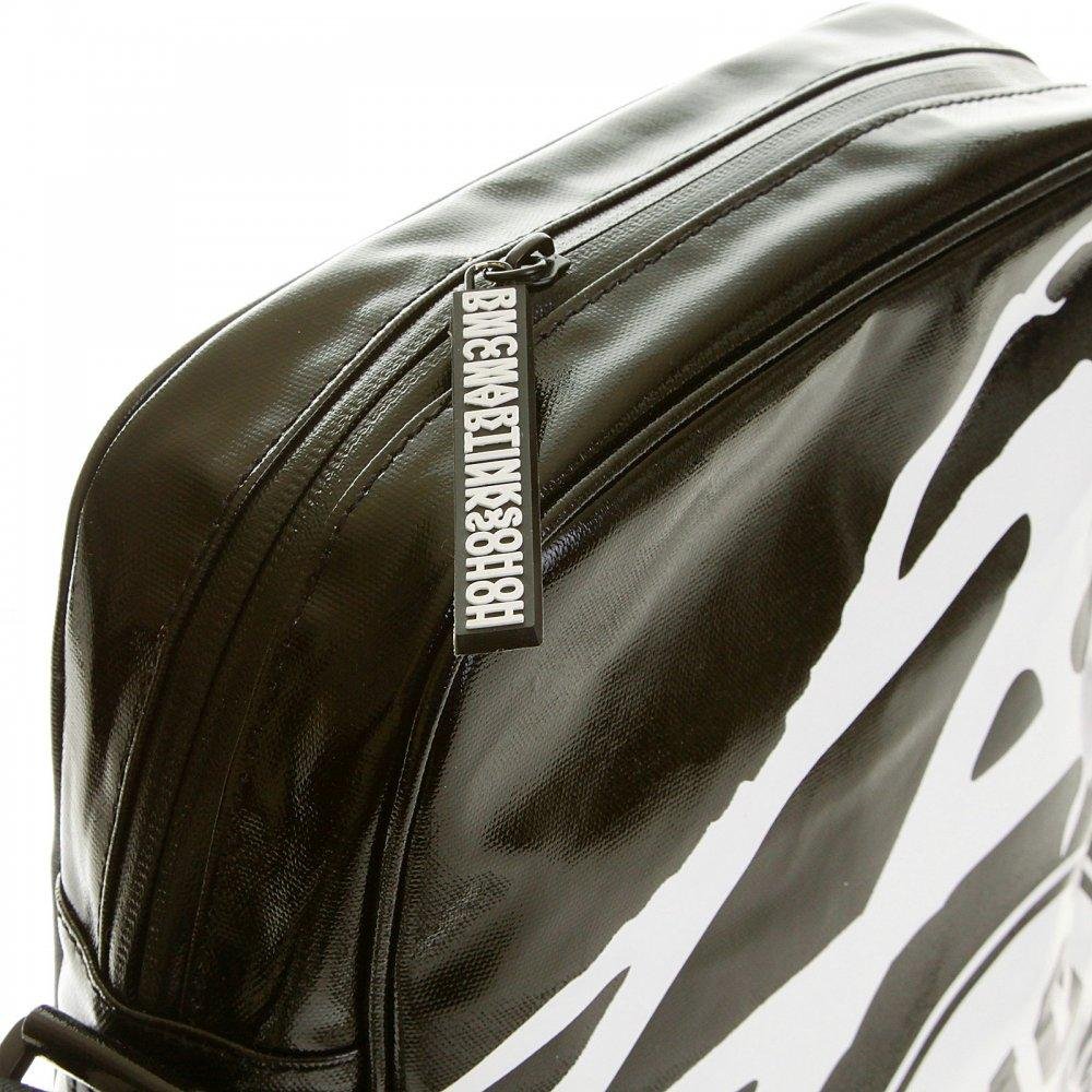 RMC JEANS UNISEX BLACK PVC COATED CANVAS DESPATCH BAG WITH WATERPROOF ZIP FOR MEN REDM5568