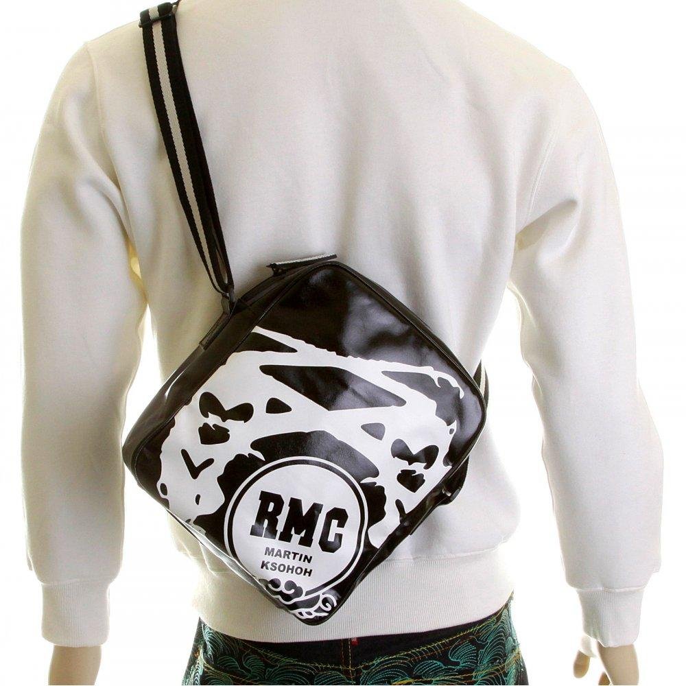 RMC JEANS UNISEX BLACK PVC COATED CANVAS DESPATCH BAG WITH WATERPROOF ZIP FOR MEN REDM5568