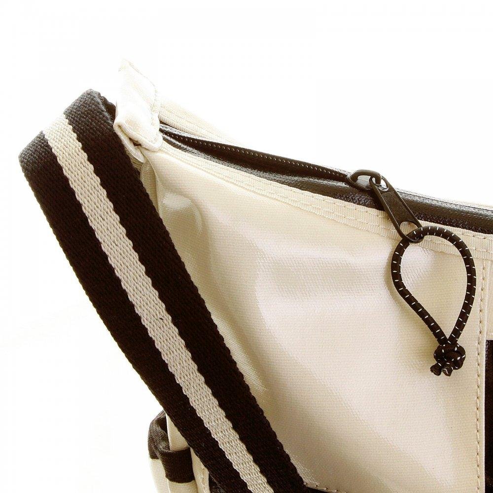 RMC JEANS UNISEX IVORY LAMINATED CANVAS CYCLIST FASHION SHOULDER BAG FOR MEN REDM5571