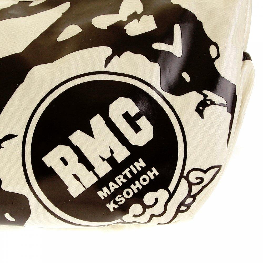 RMC JEANS UNISEX IVORY LAMINATED CANVAS CYCLIST FASHION SHOULDER BAG FOR MEN REDM5571