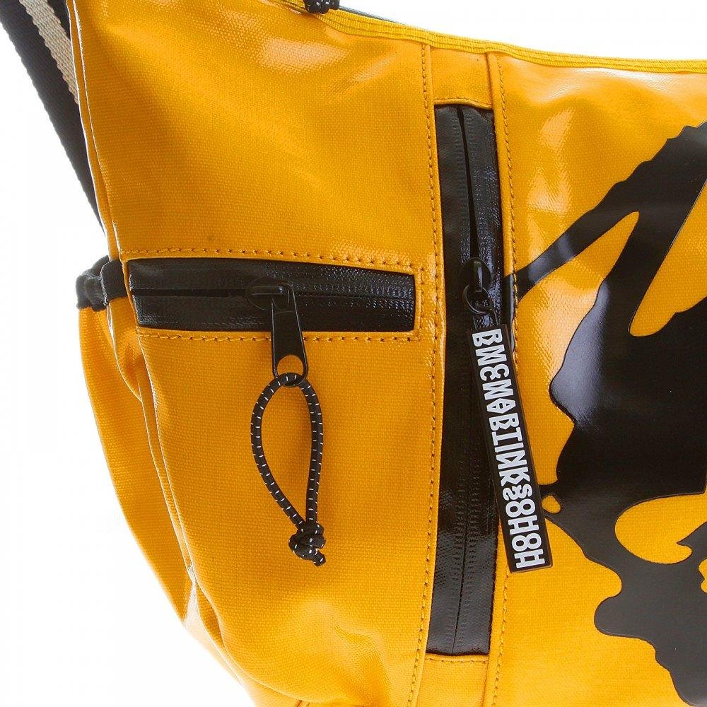 RMC JEANS UNISEX AMBER LAMINATED CANVAS CYCLIST FASHION SHOULDER BAG FOR MEN REDM5572