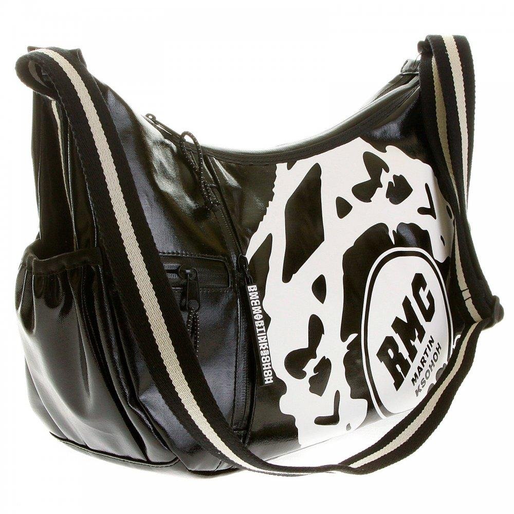 RMC JEANS UNISEX LAMINATED BLACK CANVAS SHOULDER FASHION BAG FOR CYCLISTS REDM5574