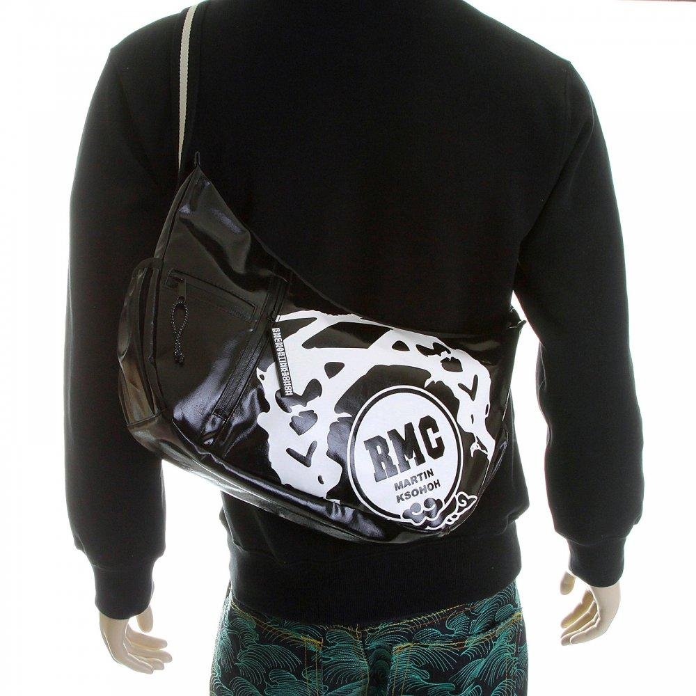 RMC JEANS UNISEX LAMINATED BLACK CANVAS SHOULDER FASHION BAG FOR CYCLISTS REDM5574