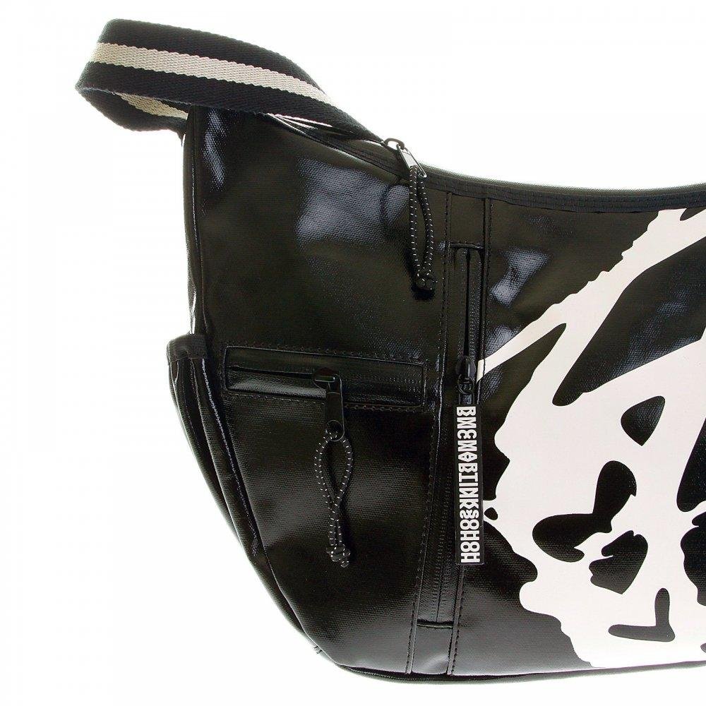 RMC JEANS UNISEX LAMINATED BLACK CANVAS SHOULDER FASHION BAG FOR CYCLISTS REDM5574