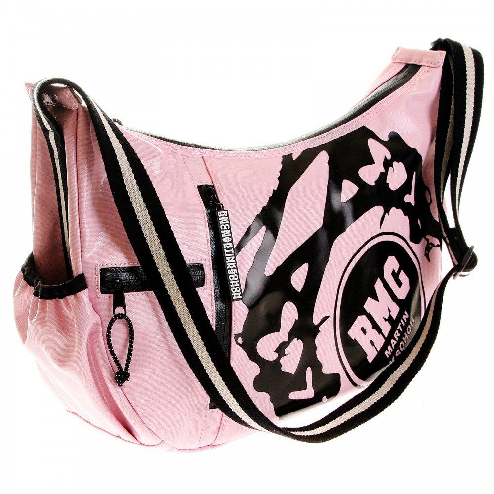 RMC JEANS UNISEX LAMINATED CANVAS LIGHT PINK FASHION SHOULDER BAG FOR CYCLISTS REDM5575