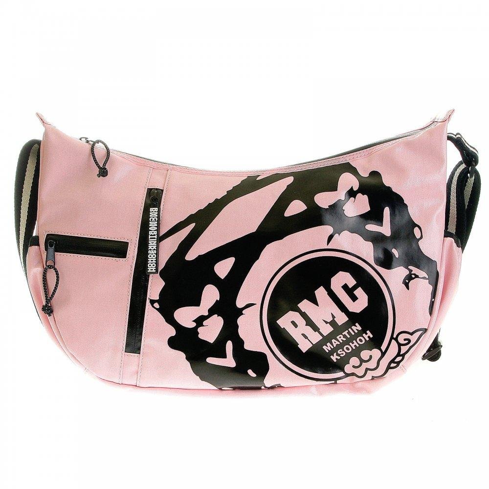 RMC JEANS UNISEX LAMINATED CANVAS LIGHT PINK FASHION SHOULDER BAG FOR CYCLISTS REDM5575