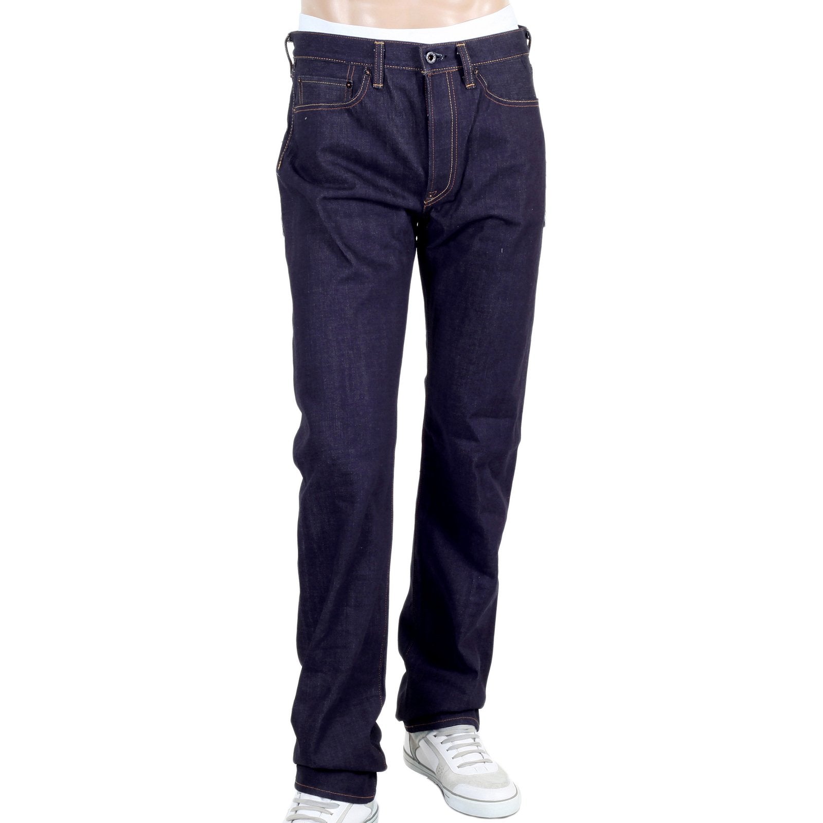 MENS RMC GOLD DRAGON AND TSUNAMI WAVE EMBROIDERED 1011 SLIMMER MODEL RQP14121 SELVEDGE DENIM JEANS REDM4458