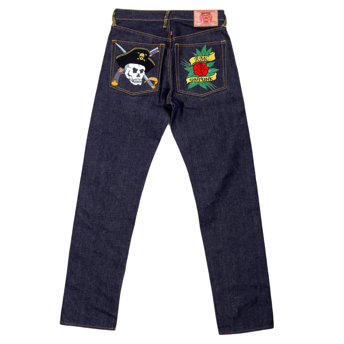 RMC SUPER EXCLUSIVE BRITISH PIRATES AND ROSE REGULAR FIT 1001 MODEL HOUSE SELVEDGE RAW DENIM JEANS REDM0398