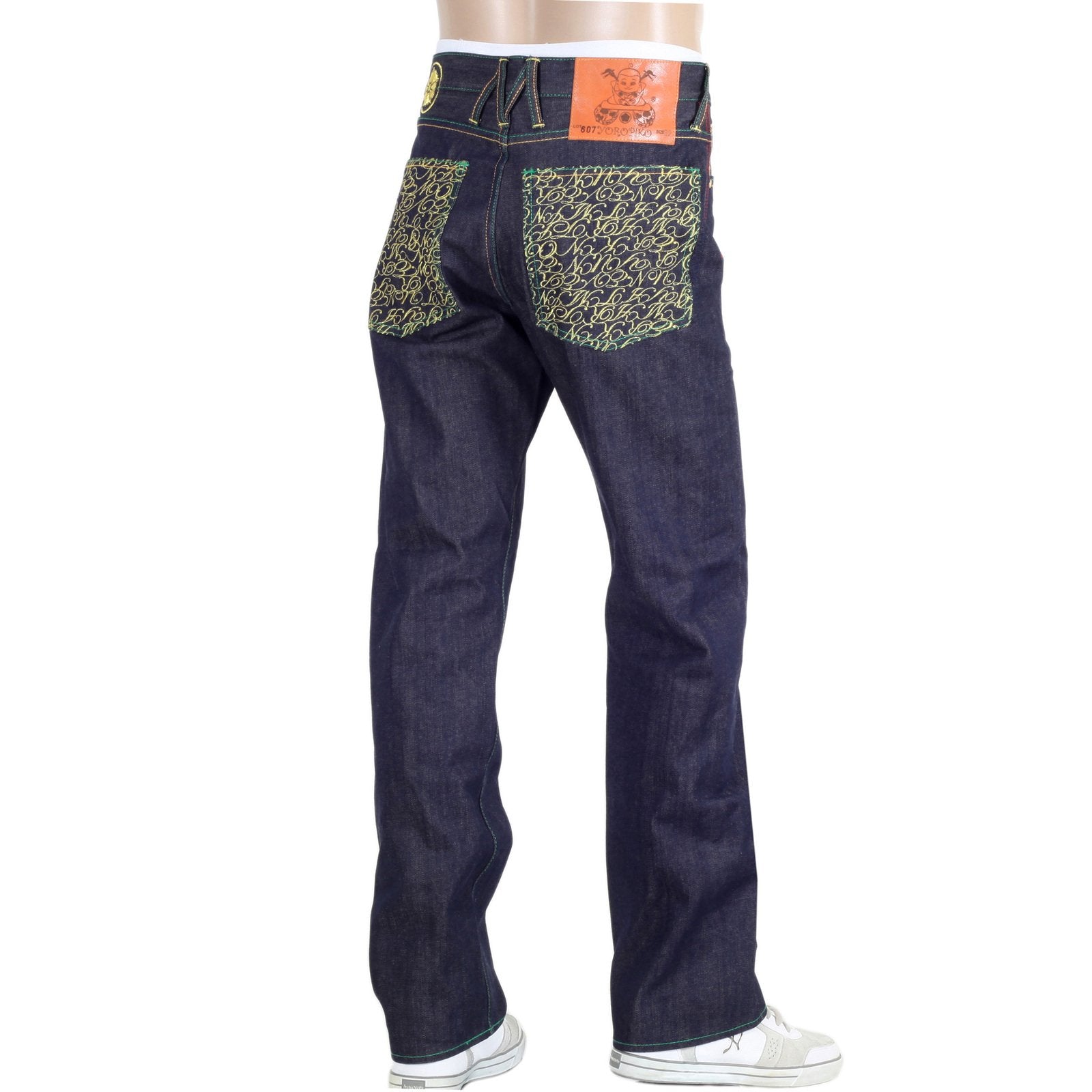 YOROPIKO SUPER EXCLUSIVE SELVEDGE GOLD EMBROIDERED DENIM JEANS FOR MEN YORO0656