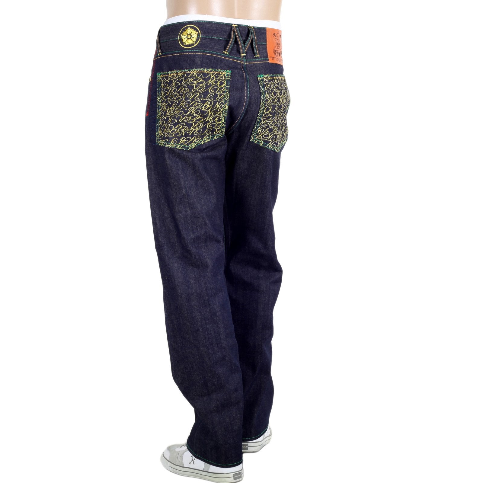 YOROPIKO SUPER EXCLUSIVE SELVEDGE GOLD EMBROIDERED DENIM JEANS FOR MEN YORO0656