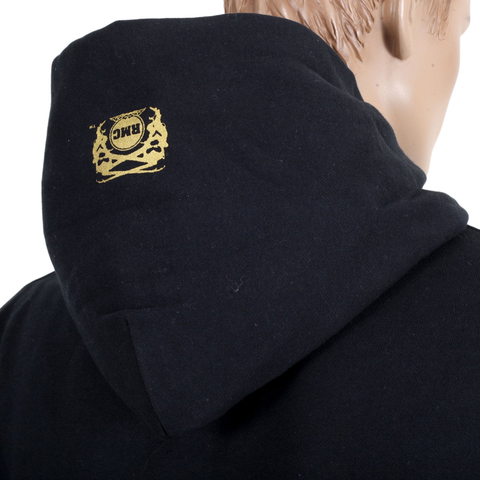 RMC MARTIN KSOHOH BLACK LONG SLEEVE REGULAR FIT PRINTED SILVER LOGO HOODIE WITH KANGAROO STYLE POCKET REDM0711
