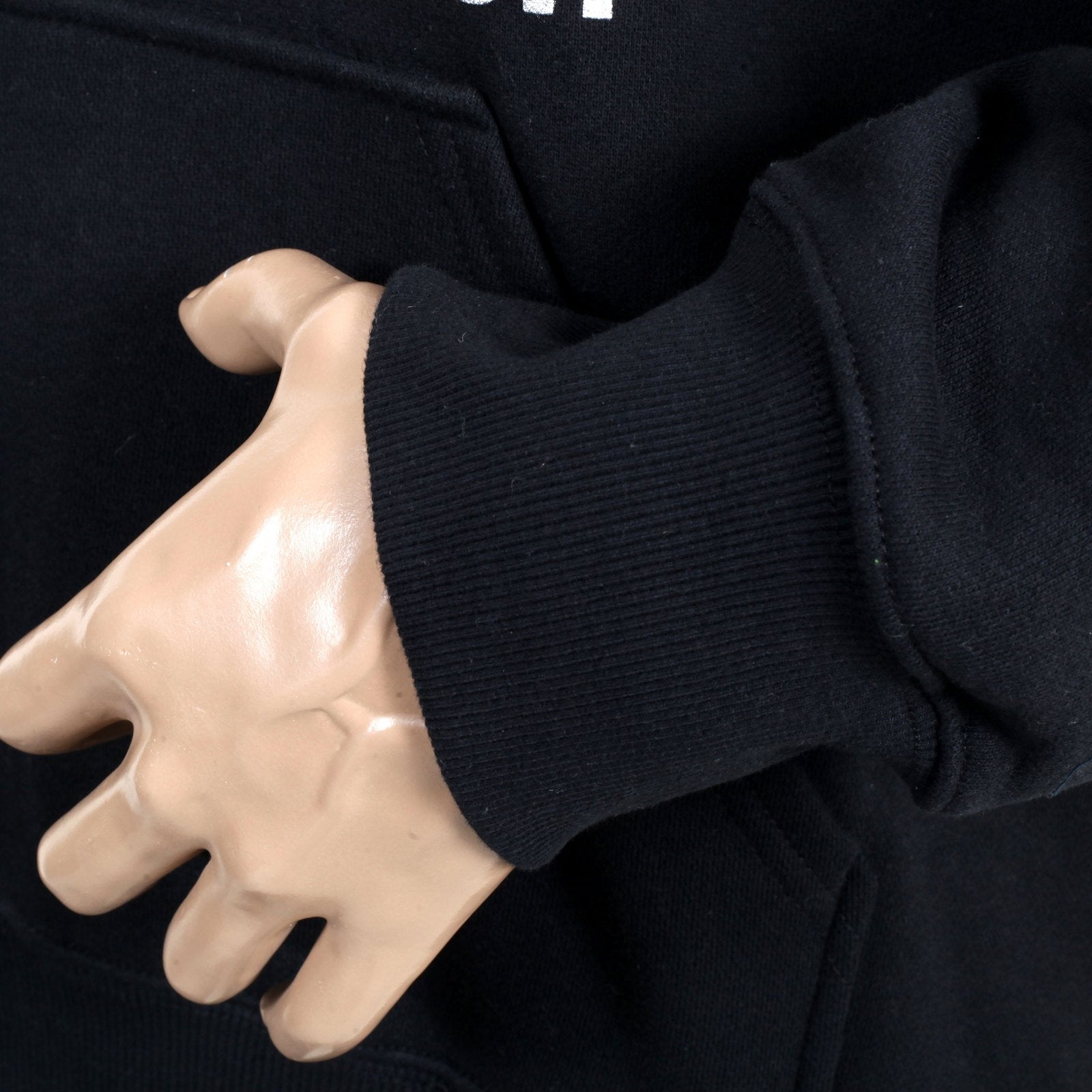 RMC MARTIN KSOHOH BLACK LONG SLEEVE REGULAR FIT PRINTED SILVER LOGO HOODIE WITH KANGAROO STYLE POCKET REDM0711