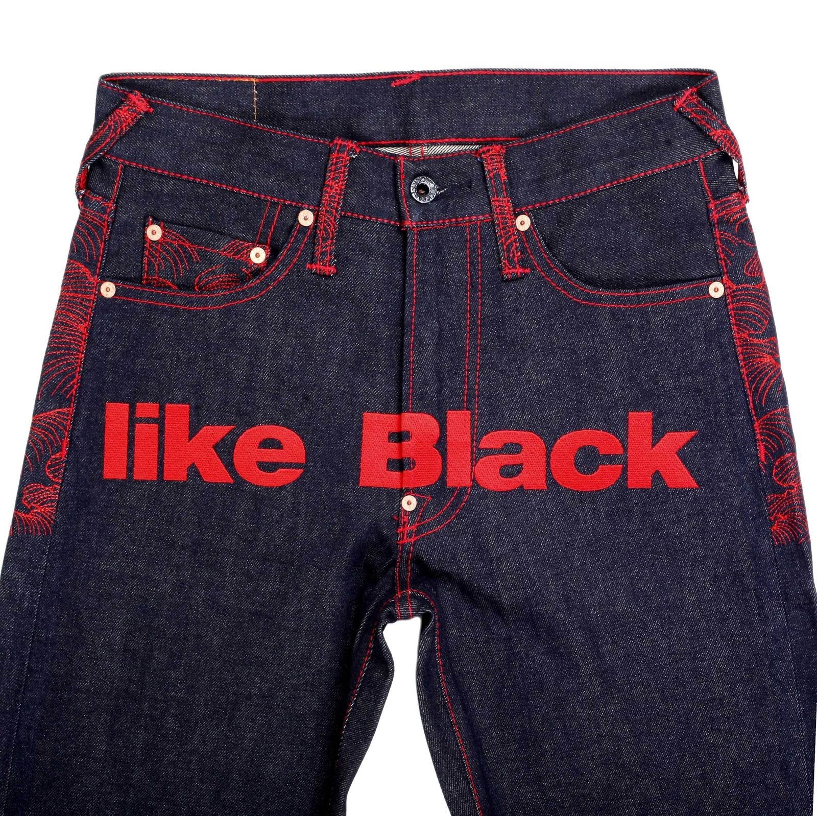 RMC MARTIN KSOHOH GENUINE VINTAGE INDIGO RAW SELVEDGE DENIM JEANS WITH RED 4A LIKE BLACK EMBROIDERY REDM2905