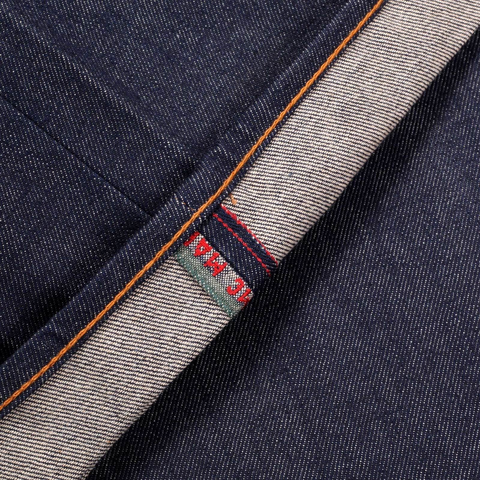 RMC MARTIN KSOHOH GENUINE EXCLUSIVE VINTAGE INDIGO RAW SELVEDGE DENIM JEANS WITH RED 4A STAR EMBROIDERY REDM2908