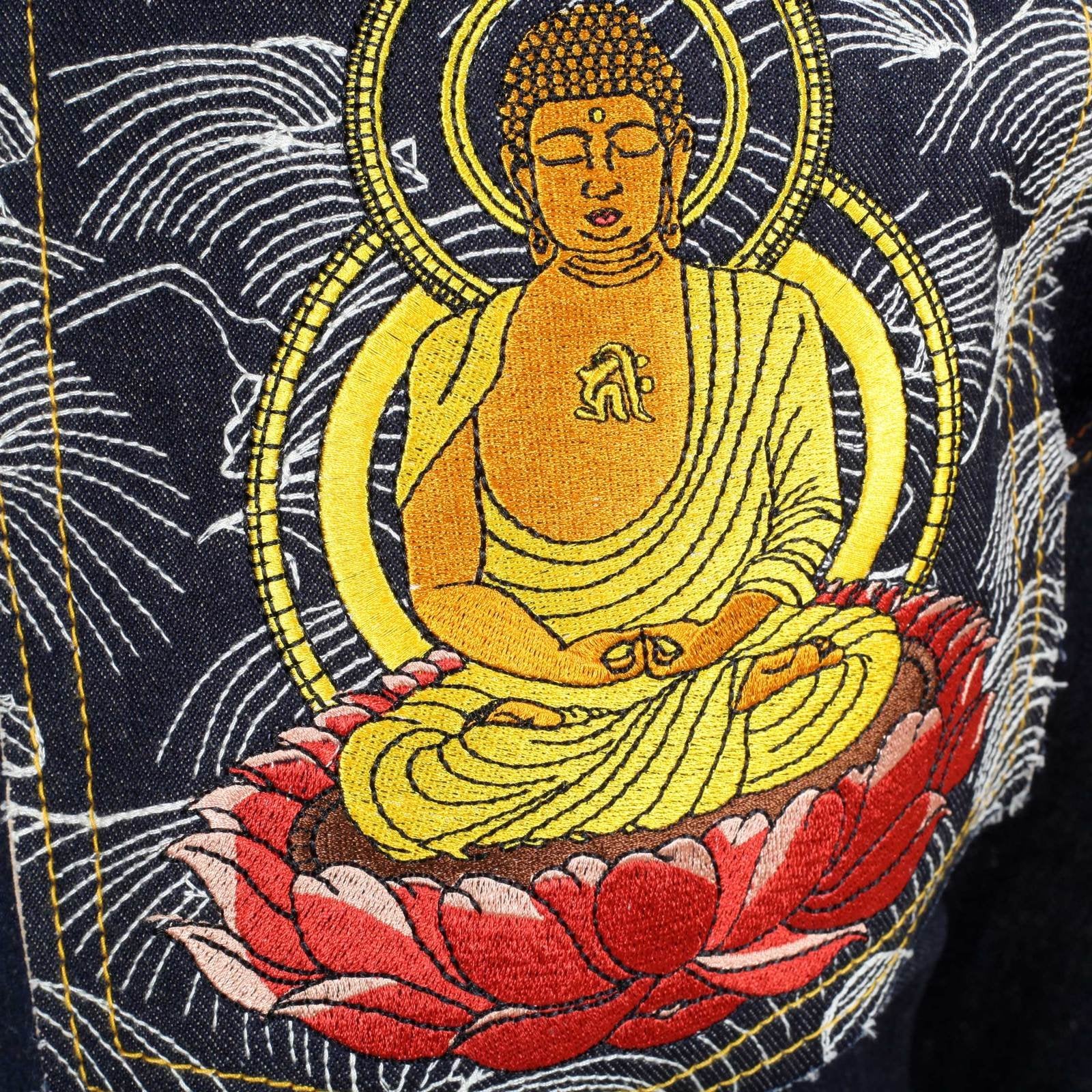 RMC RAW SELVEDGE JEANS WITH EXCLUSIVE AMIDA NYORAI YEAR OF THE DOG EMBROIDERY REDM3090