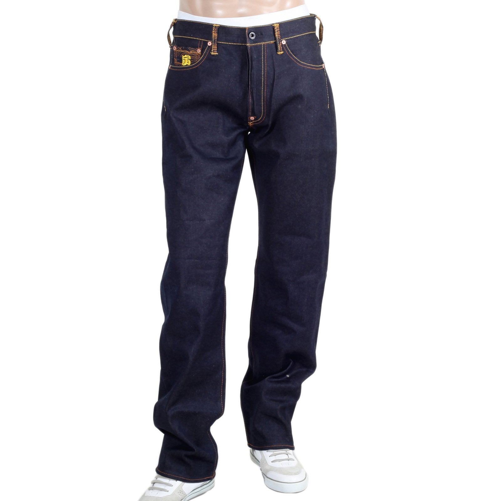 RMC JEANS SELVEDGE JEANS WITH EXCLUSIVE KOKUUZOU BOSATU YEAR OF THE TIGER EMBROIDERY REDM3098