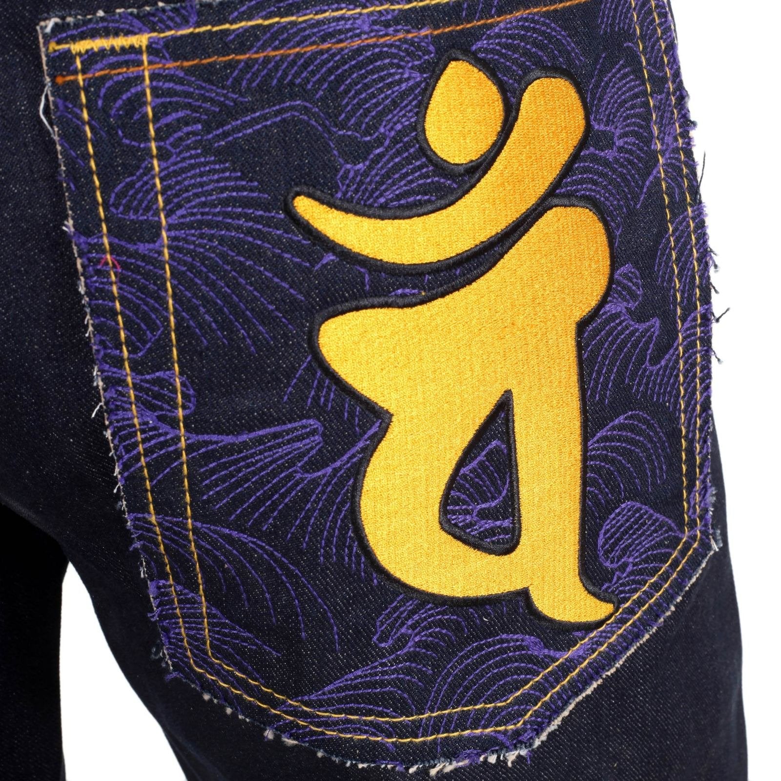 RMC MARTIN KSOHOH INDIGO RAW SELVEDGE JEANS WITH EXCLUSIVE DAINITI NYORAI YEAR OF THE MONKEY EMBROIDERY REDM3099