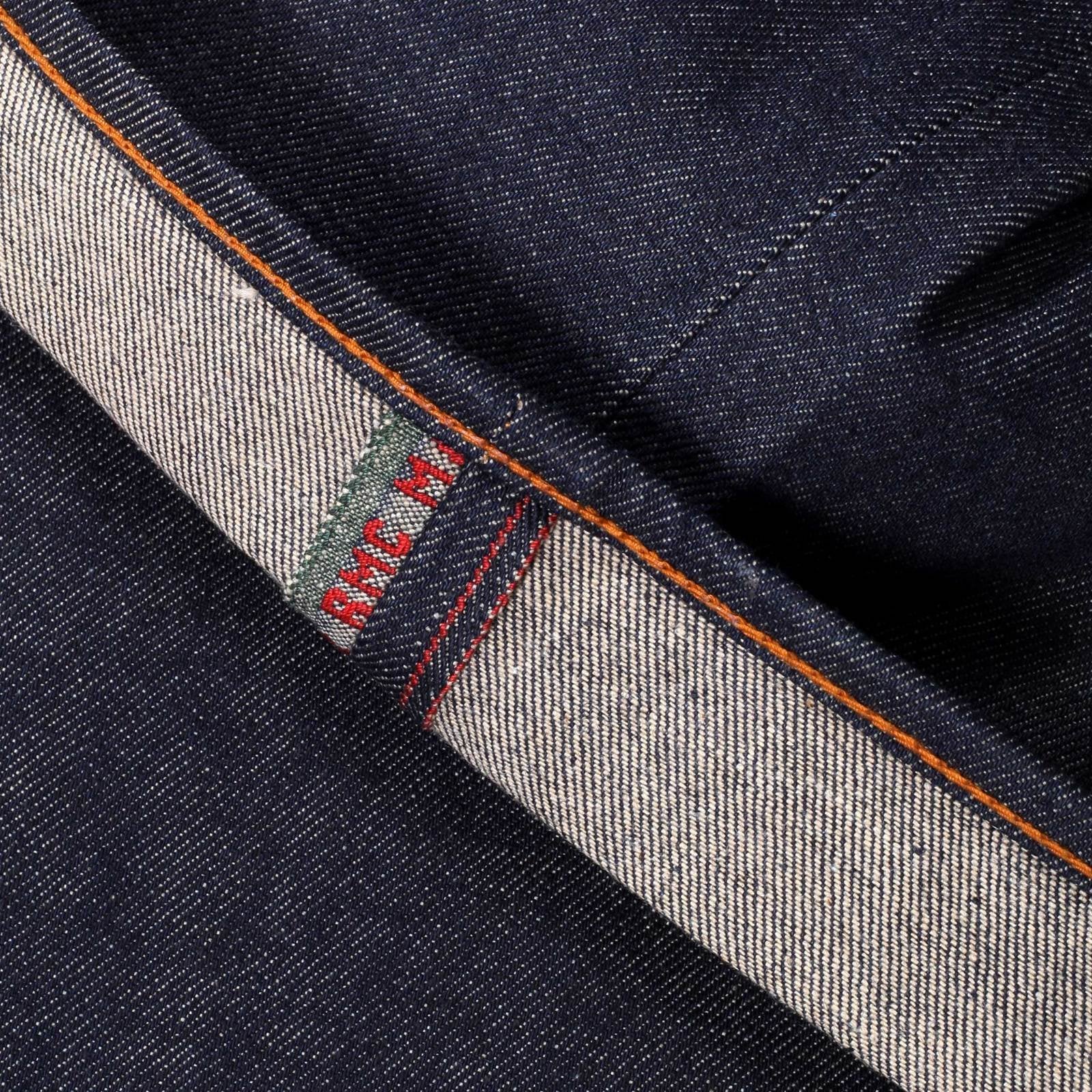 RMC JEANS VINTAGE CUT BLUE RAW SELVEDGE DENIM JEANS WITH DUELIST KIMONO EMBROIDERY REDM3701