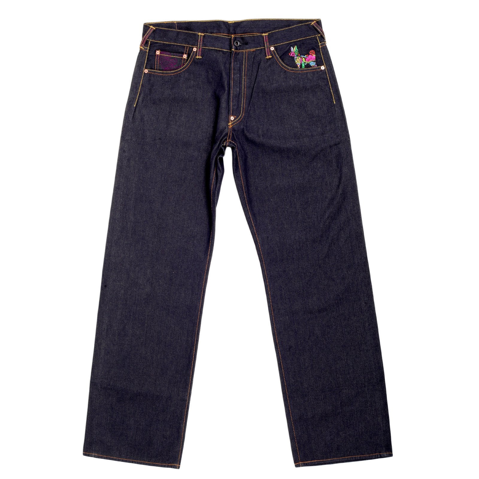 RMC JEANS GEISHA AND OIRI EMBROIDERY ON AUTHENTIC RAW SELVEDGE DENIM J