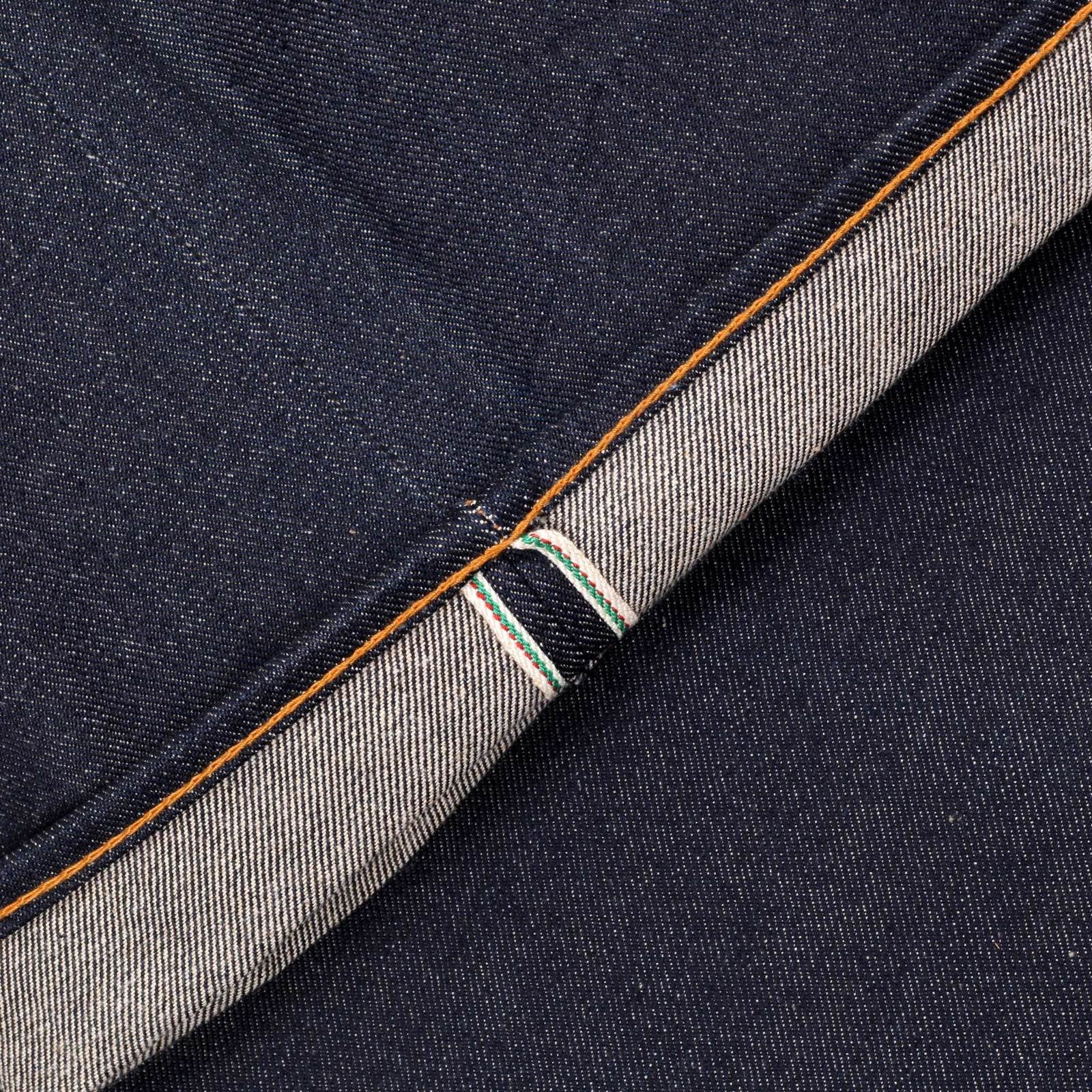 RMC JEANS DARK INDIGO GENUINE EXCLUSIVE MONK EMBROIDERED VINTAGE RAW SELVEDGE JEANS REDM9066